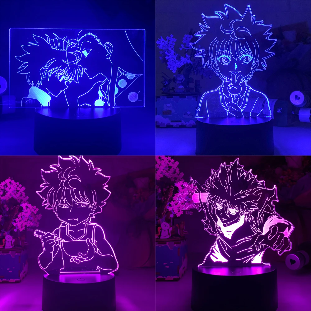 

Anime Hunter X Hunter Led Night Light Killua Zoldyck Figure Nightlight Color Changing Usb Battery Table 3d Lamp Gift for Kids