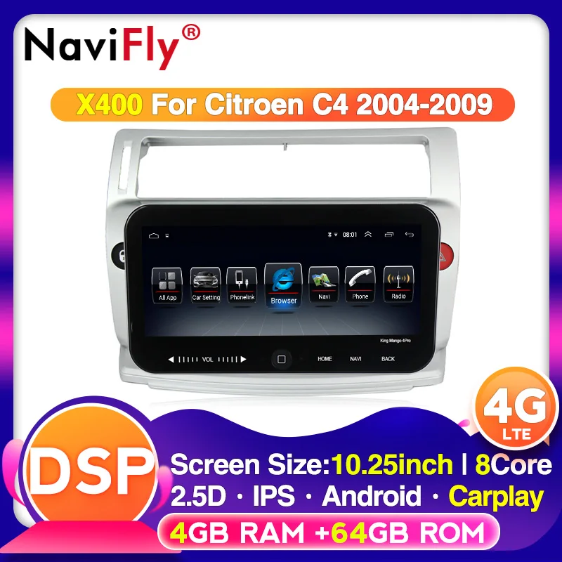 10 25 &quot4G IPS DSP Android для Citroen C4 C-Triomphe C-Quatre 2004 2005 2006 2007 2008 2009 Автомобильный Радио