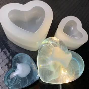 

3D Heart Silicone Love Heart Cakes Resin Mold Aroma Pastry Mould DIY Handcraft Soap Candle Making Tool Cake Mold