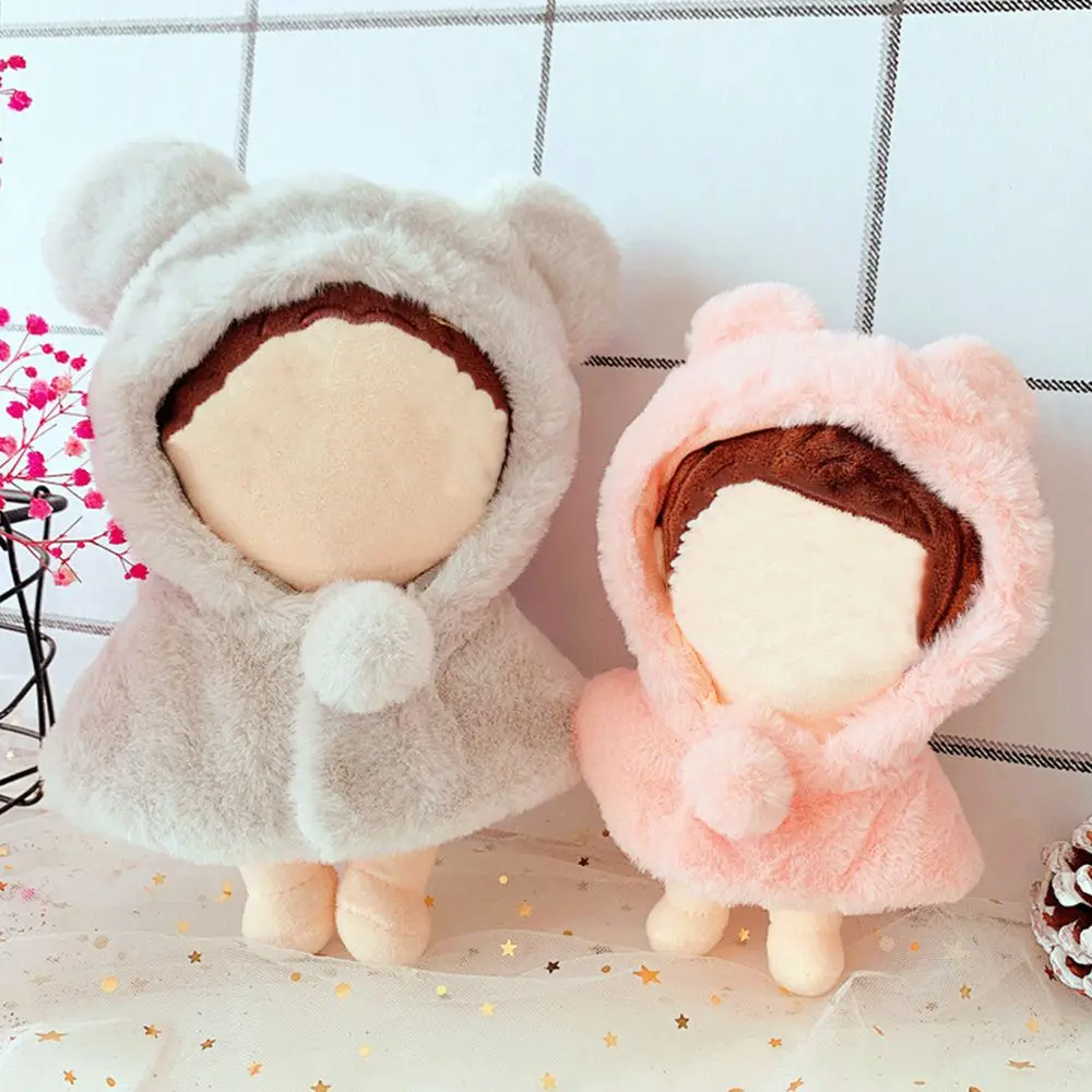 Cute Bear Hooded Cloak Korea idol Doll's Clothes & Accessoires for 20cm 15cm Dolls Fans Collection Hooded Cloak plush doll accessories barbie doll clothes doll clothes accessories doll clothes doll accessories