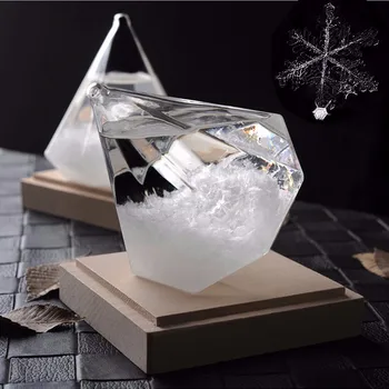 

Transparent Ice Diamond Storms Glass Snowflake Weather Storms Forecast Predictor Monitor Bottle Barometer Home Decor Figurines