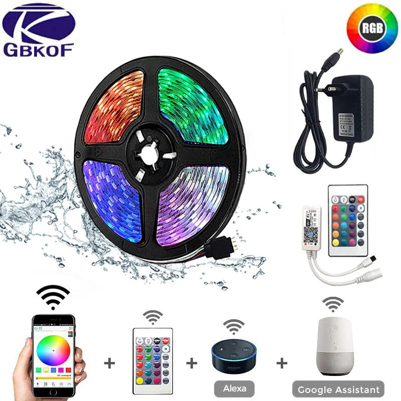 RGB Светодиодная лента 15 м светильник та 5050 SMD 2835 5 10 12 В постоянного тока