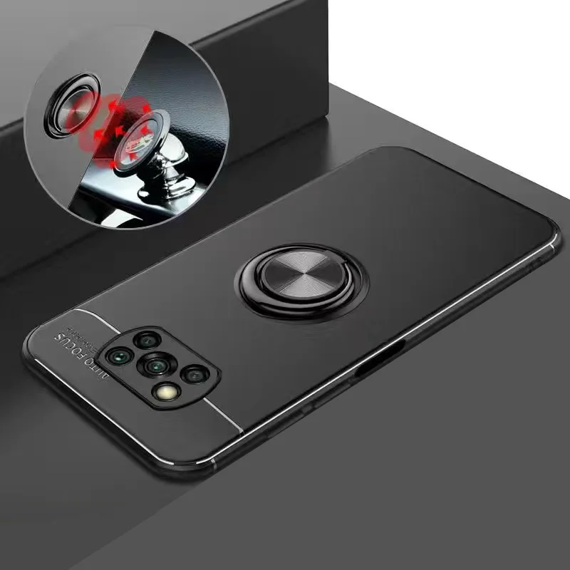 

Poco X3 Pro Stand Ring Case for Xiaomi Poco X3 Pro NFC M4 Pro M3 Ultra Thin Silicone Matte Cover for Xiaomi Poco X3 NFC Pro 5G