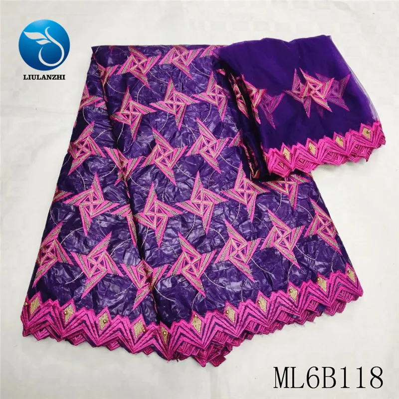 

LIULANZHI African Bazin Fabric Dress Sewing Fabric Embroidery 7 yards Brocade Riche Sewing Fabric Cotton ML6B118