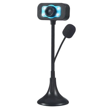 

480P HD Webcam USB Camera Web Cam Mic Clip-on for Computer PC Laptop with LED Night