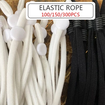 

100-300Pcs mask Sewing Elastic Band Cord with Adjustable Buckle Stretchy Mask Earloop Lanyard Earmuff Rope DIY Making Supplies