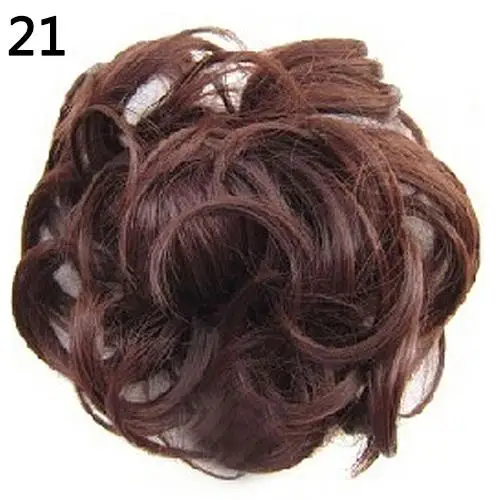 Модные женские волнистые кудрявые грязные волосы пучок синтетических эластичных волос для наращивания волос резинки для волос лента шиньон парик для волос - Цвет: 21