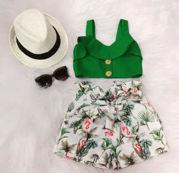 

Toddler Kids Baby Girls Clothes Vest Top Floral Shorts Pants Outfit