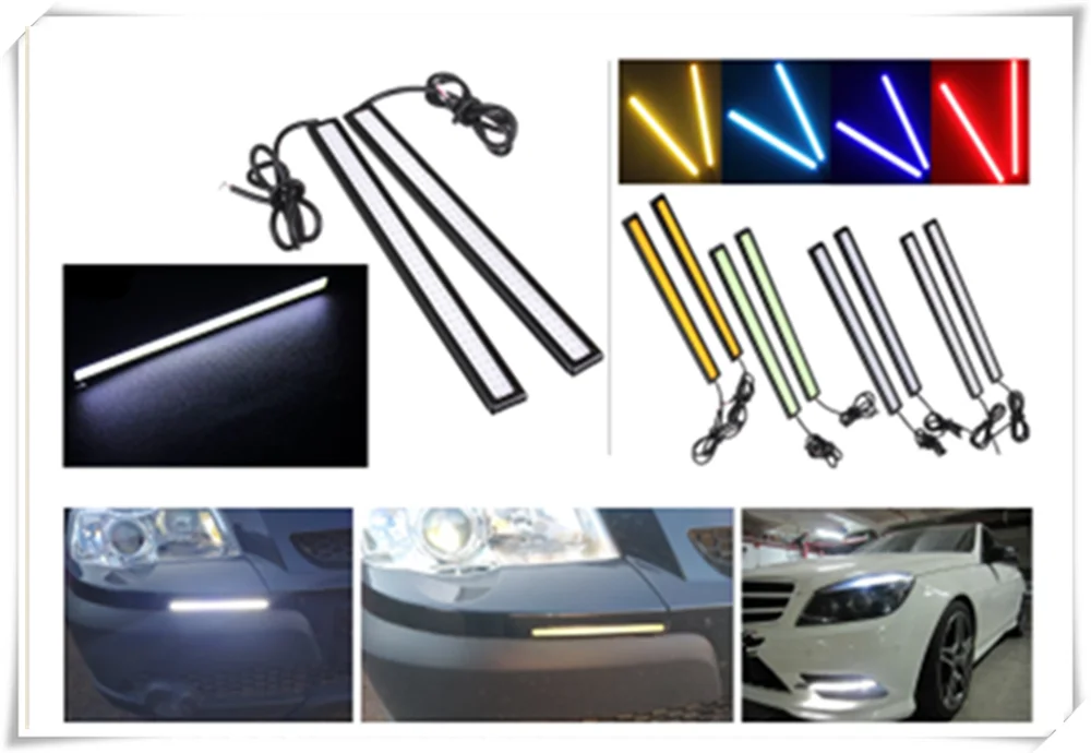 2Pcs 17cm car driving daytime running light bar strip panel for Infiniti QX QX60 Q30 Q70L Q70 Synaptiq Q80