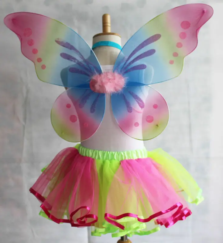 Брендовые крылья феи на Хэллоуин с блестками, нарядное платье, костюм, наряды для взрослых, детские праздничные Цветные Крылья, подарок