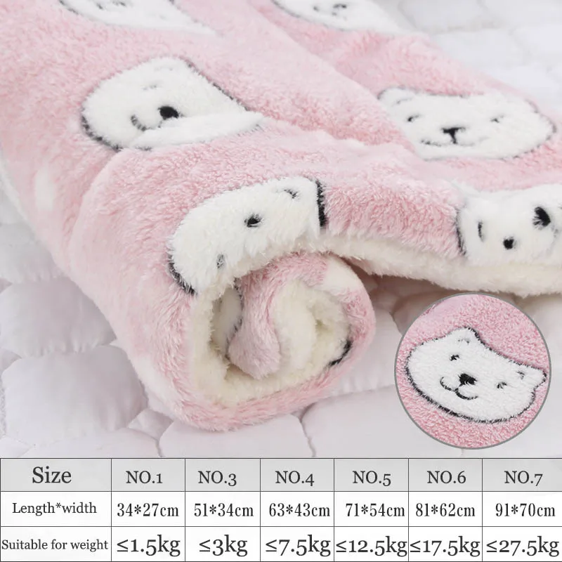 Light Pink Спальный Чехол коврик для животных утепленный 1 шт. Подушка щенок собака кошка кровать фланелевая собака мягкое популярное теплое одеяло зима - Цвет: Light Pink