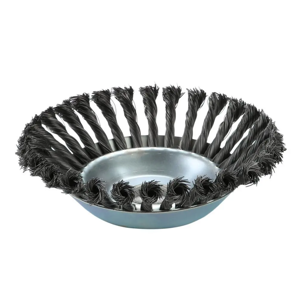Weed Brush Rotary Joint Twist Knot Steel Wire Wheel Brush Disc 160X25Mm Landscaping Cutting Irrigation