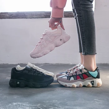 

platform sneakers women black light breathable running shoes women jogging sneakers chunky trainers