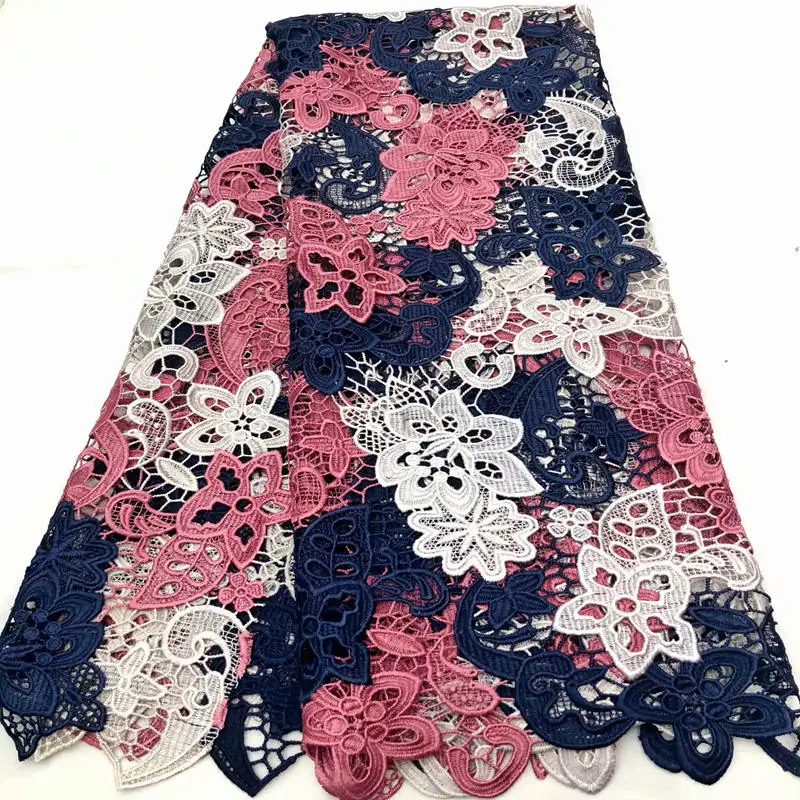 Fashionable chemical cord lace fabric Classic smooth cotton Guipure Lace High quality guipure lace fabric for wedding DG989