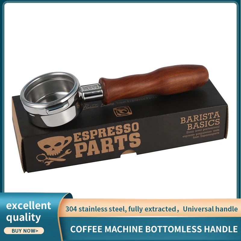 58MM Original ESPRESSO PARTS Coffee Machine Handle Stainless Steel Double Ears Bottomless Solid Wood Press Coffeeware | Дом и сад
