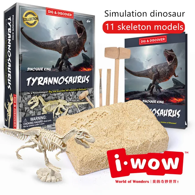 Children DIY dinosaur digging toys Jurassic animals Dinosaur skeleton fossil  archeology Digging assembly toys 1