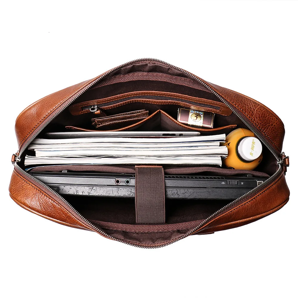 OYIXINGER натуральная кожа мужской портфель Мужская офисная сумка 15 дюймов ноутбук Portafolio Highend винтажные классические коричневые сумки