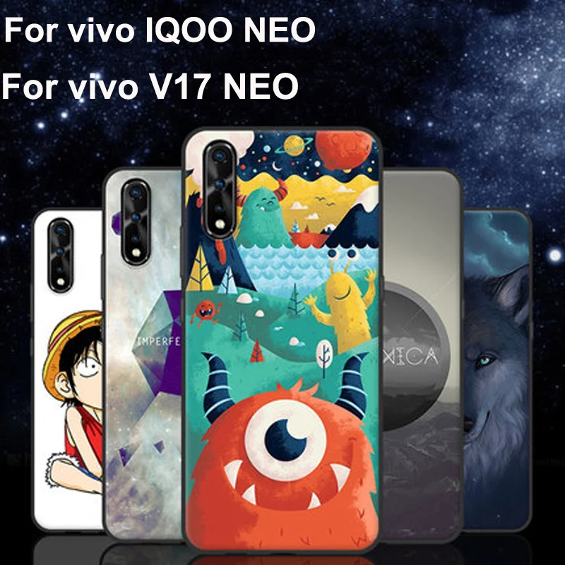 

For VIVO V17 NEO Case V17neo cartoon painted soft Silicone TPU phone Cases For vivo IQOO NEO back Shell IQOONEO coque 6.38