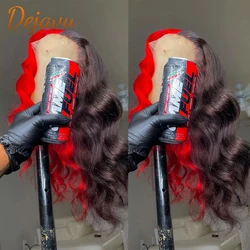 Ombre Highlight Wigs 99J Burgundy Body Wave Lace Front Human Hair Wigs For Women Human Hair Wig Transparent Lace Red Hair