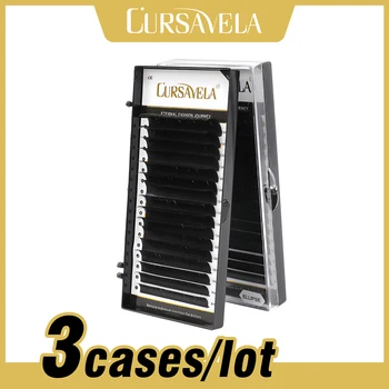 

CURSAVELA Soft Matte Flat Ellipse Eyelashes with 16 lines Split Tips Magnetic Handmade Extension Lashes 3 cases/lot Vendor Price
