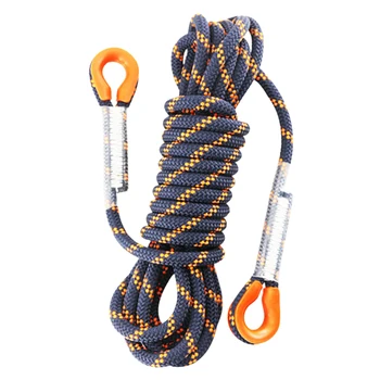 

1PC 8mm Thickness Tree Rock Climbing Safety Sling Cord Rappelling Rope Equipment for Outdoor Sport (Black and Orange, 5 Meter)