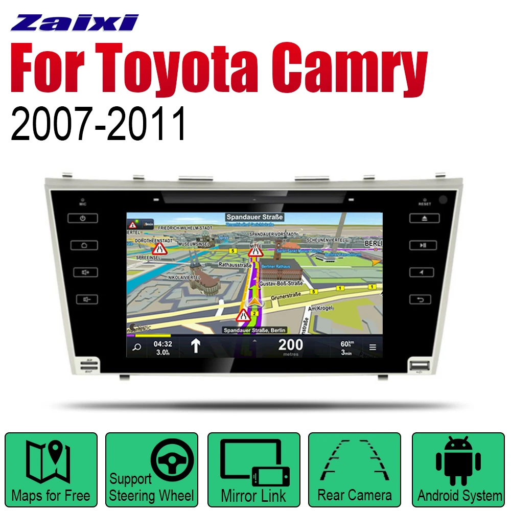 

ZaiXi Auto DVD Player GPS Navigation For Toyota Camry 2007~2011 Car Android Multimedia System Screen Radio Stereo
