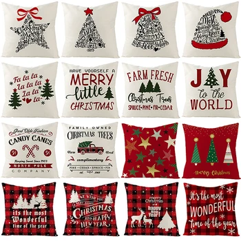 

Christmas cushion cover 45*45 Pillowcase sofa cushions Pillow cases Cotton Linen pillow covers Home Decor Xmas Decor for home