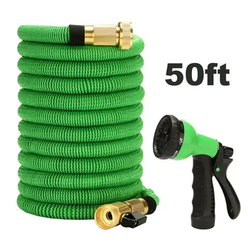 

Car Garden Spray Water Gun with Expandable Hose with 6 Function Nozzle Durable Flexible Water Hose (50ft)