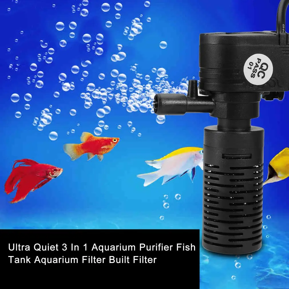 3/5 Вт 3 в 1 портативный внутренний фильтр для аквариума многофункциональный водяной насос фильтр для аквариума погружной насос для аквариума 220-240 В