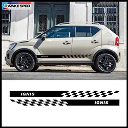 Both Side Stripes Car Door Side Skirt Sticker For SUZUKI-IGNIS Racing Styling Auto Body Decor Vinyl Decals Exterior Accessories (3)_副本