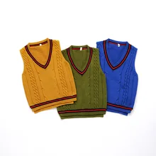 Детский свитер, свитер для маленьких мальчиков и девочек, Детский свитер жилет без рукавов, вязаная одежда для малышей, Детский кардиган, свитер