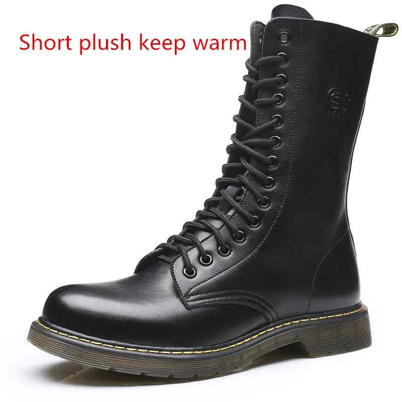 

Genuine Leather High Help Retro Men's Boots Non-slip Warm Snow Boots Large Size 38-48 High-end Men's Boots