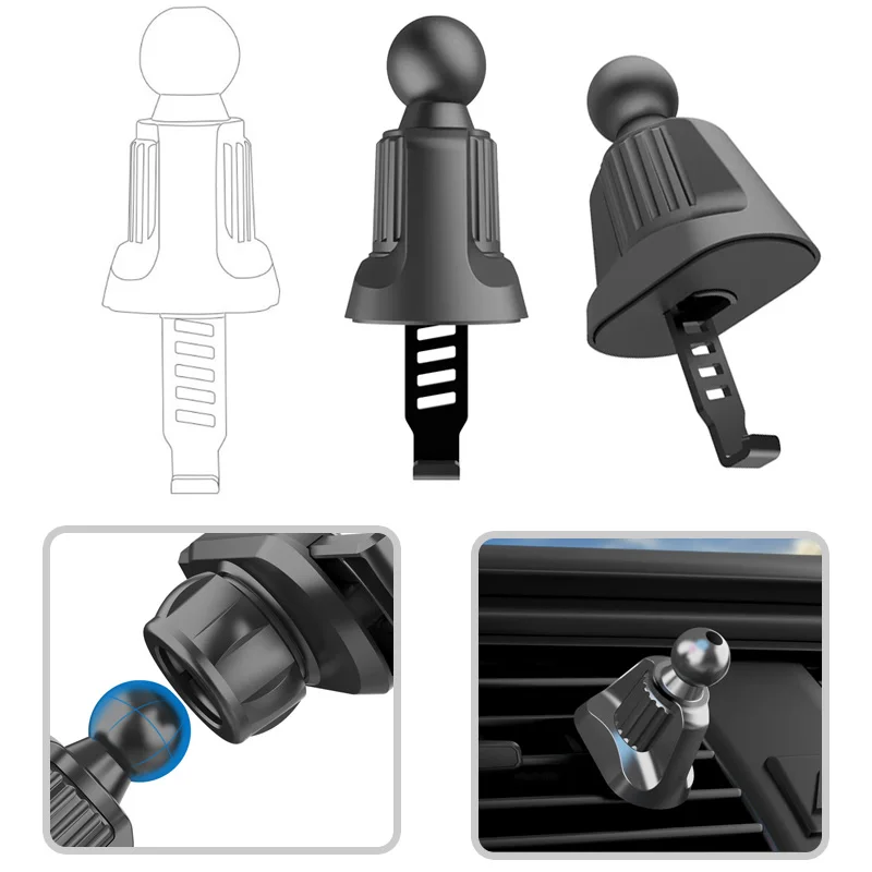 flexible phone holder Universal Car Air Vent Clip Upgrade 17mm Ball Head for Magnetic Car Phone Holder Gravity Support Stand Mount Car Charger Bracket wireless charging stand for iphone and apple watch