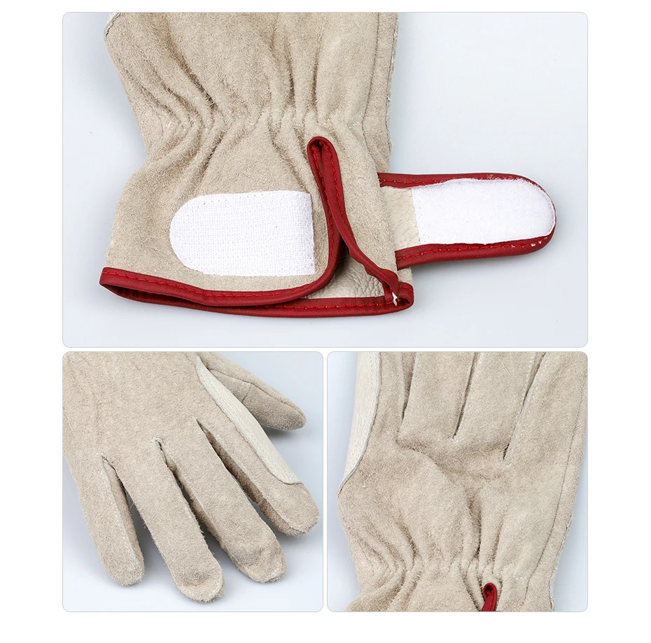 QIANGLEAF абсолютно новые нейтральные рабочие защитные перчатки из свиной кожи красные перчатки для садоводства и домашнего использования Горячая Распродажа 527RM
