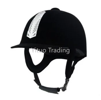 

Black Suede Equestrian Supplies for Men Women 606C Equestrian Helmet Velvet Fabric Material ABS New Material Riding Cap Shell