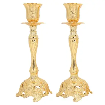 

Vintage Gold Alloy Candlestick Ornaments Home Wedding Party Candle Holders Decoration Vase Table Centerpiece Event Flower Rack