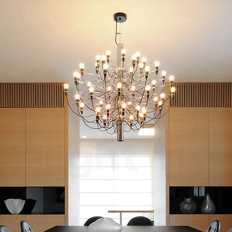 Gino Sarfatti 2097 Lampadario Lampadario Nordico Cromato Luce Di Lusso Per Soggiorno Camera Da Letto Dell'Hotel Lampadario Oro Nero Argento
