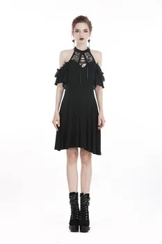

Darkinlove Women's Gothic Off Shoulder Black Little Dress DW299