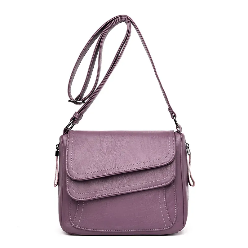 Роскошные сумки женские сумки дизайнерские сумки через плечо для женщин кожаная сумка на плечо для леди брендовые сумки и тоут - Цвет: Purple