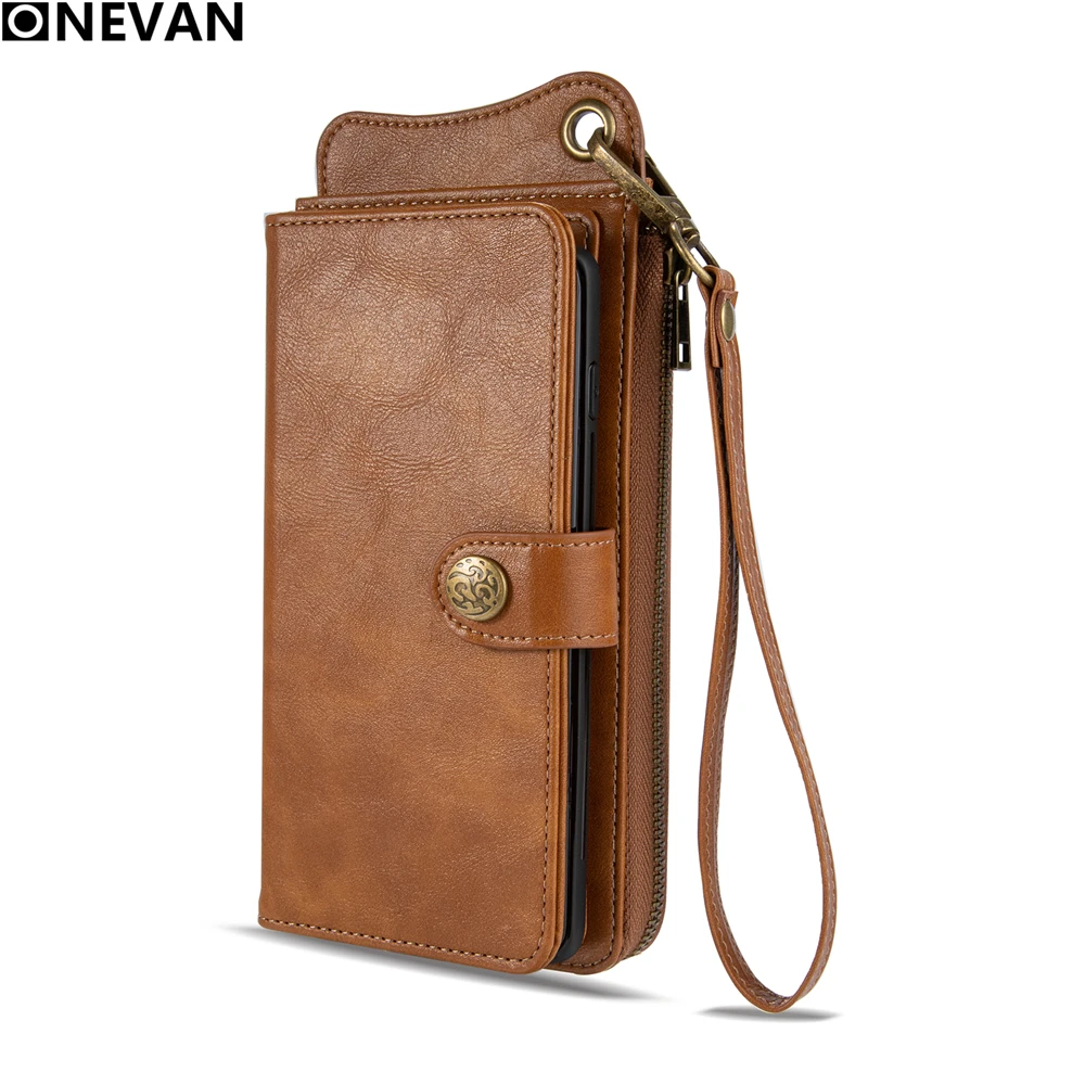 

Original Multi Card Flip Leather Pocket Wallet Case For Samsung Galaxy S10 Galaxy S10Plus Anti Knock Brown Black Cover 2019 New