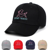Men Women Letter SEND NUDES Emboridery Snapback Cap Cotton Baseball Cap Hat Adjustable Hip Hop Dad Hats Bone Garros Casquette 1