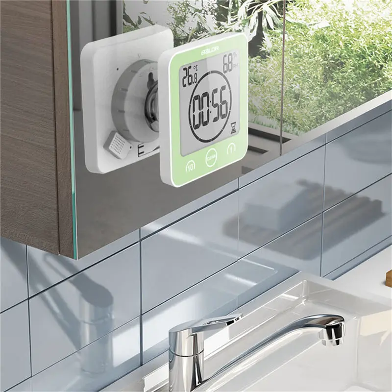 ЖК-экран цифровые настенные часы для ванной комнаты Температура Влажность таймер обратного отсчета часы мыть душ подвесные будильники водонепроницаемый