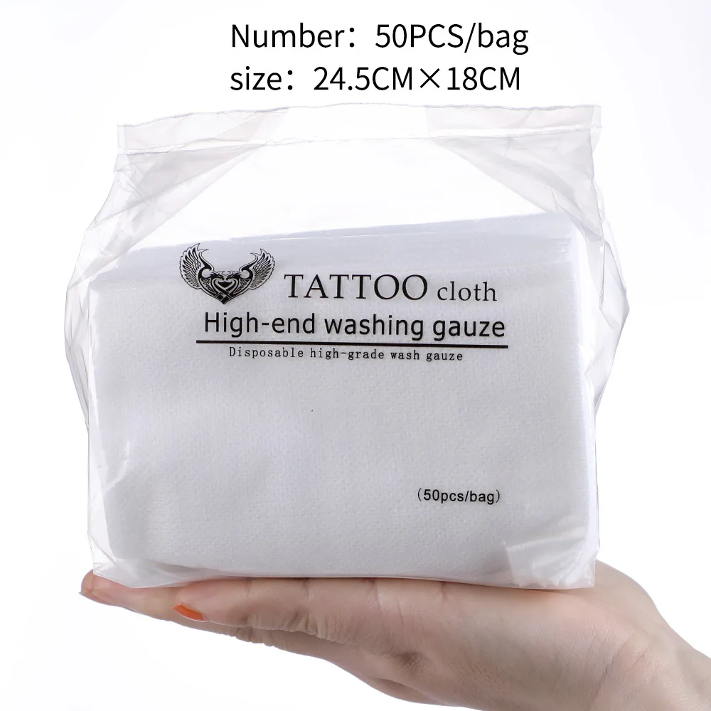 tattoo accessory wash gauze 50pcs Tattoo wipe paper tattoo cleaning