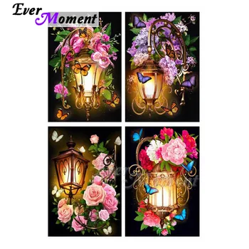 

Ever Moment Diamond Painting Street Light Flower Butterfly Handmade Full Square Drill Rhinestone Diamond Embroidery 3F2264