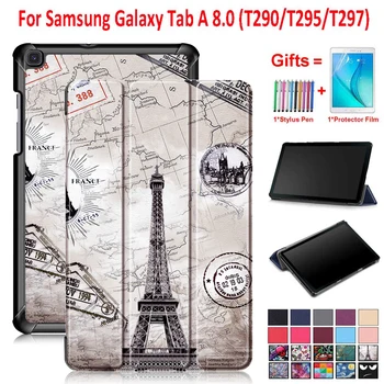 

For Samsung Galaxy Tab A 8.0 Case Cover 2019 Tablet SM-T290 SM-T295 SM-T297 8 inch Magnetic Trifold Stand Case + Gifts