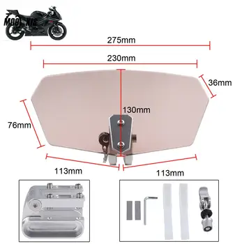 

Universal Clear Windshield Motorcycle Windscreen Wind Screen Deflector Motorbike