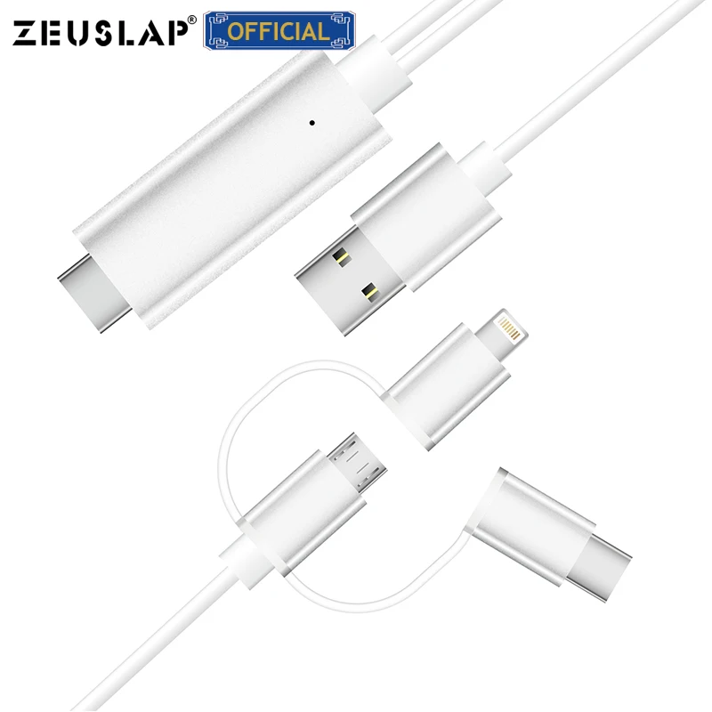 Микро USB TYPE C Lightning к HDMI кабель HDTV TV Цифровой AV адаптер 1080P для iPhone iPad и Android