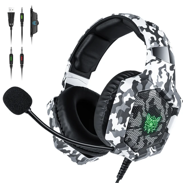 ONIKUMA K8 PS4 Headset Camouflage casque Wired PC Gamer Stereo Gaming Headphones 1