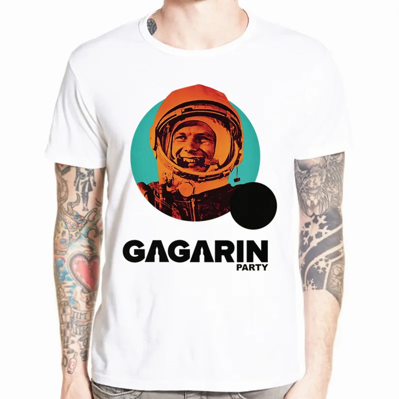 CCCP футболка Гагарина дизайн новая мужская футболка с коротким рукавом летняя крутая мужская одежда с круглым вырезом HCP875 - Цвет: HCP875A