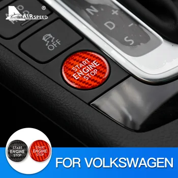 

AIRSPEED for Volkswagen VW Tiguan T-Cross Tcross Passat Bora CC C-Trek Carbon Fiber Engine Start Button lgnition Device Sticker